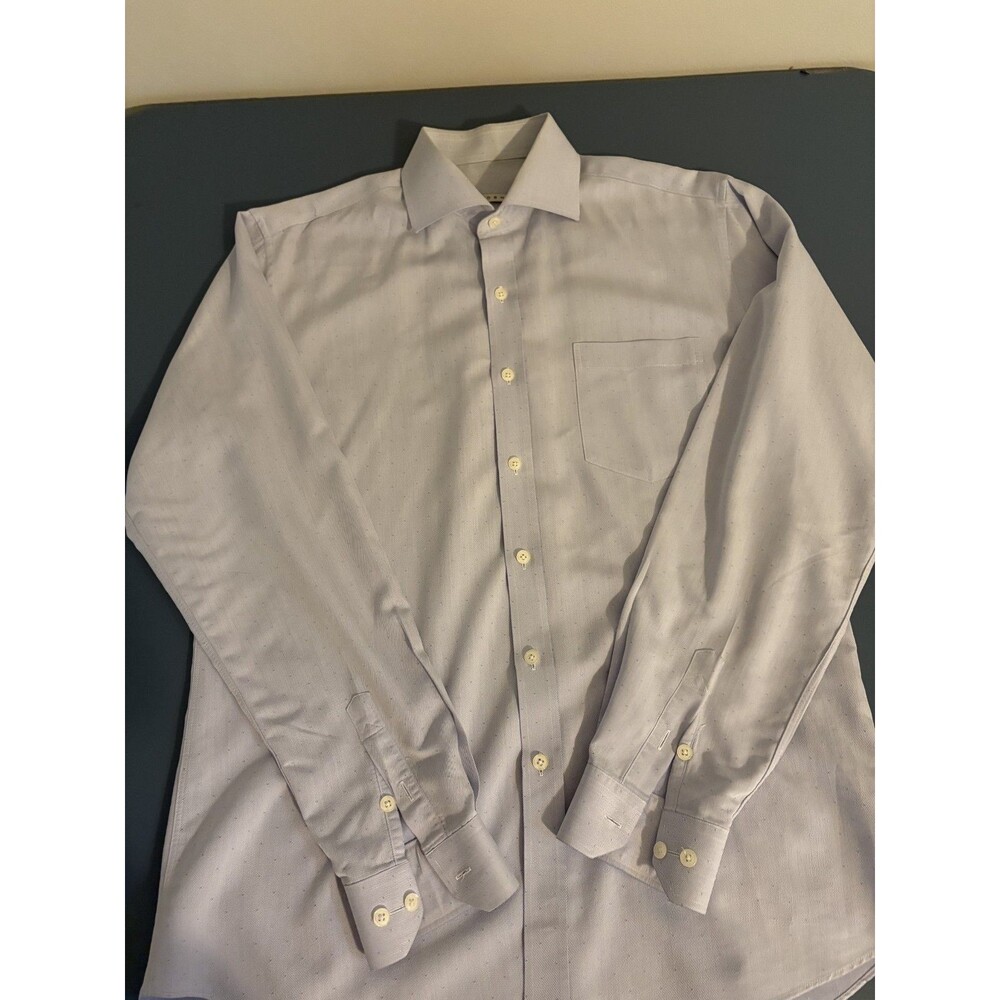 Kahoshi Men's Shirt L/S Spread Collar Light Blue Micro Dot 15.5 x 33